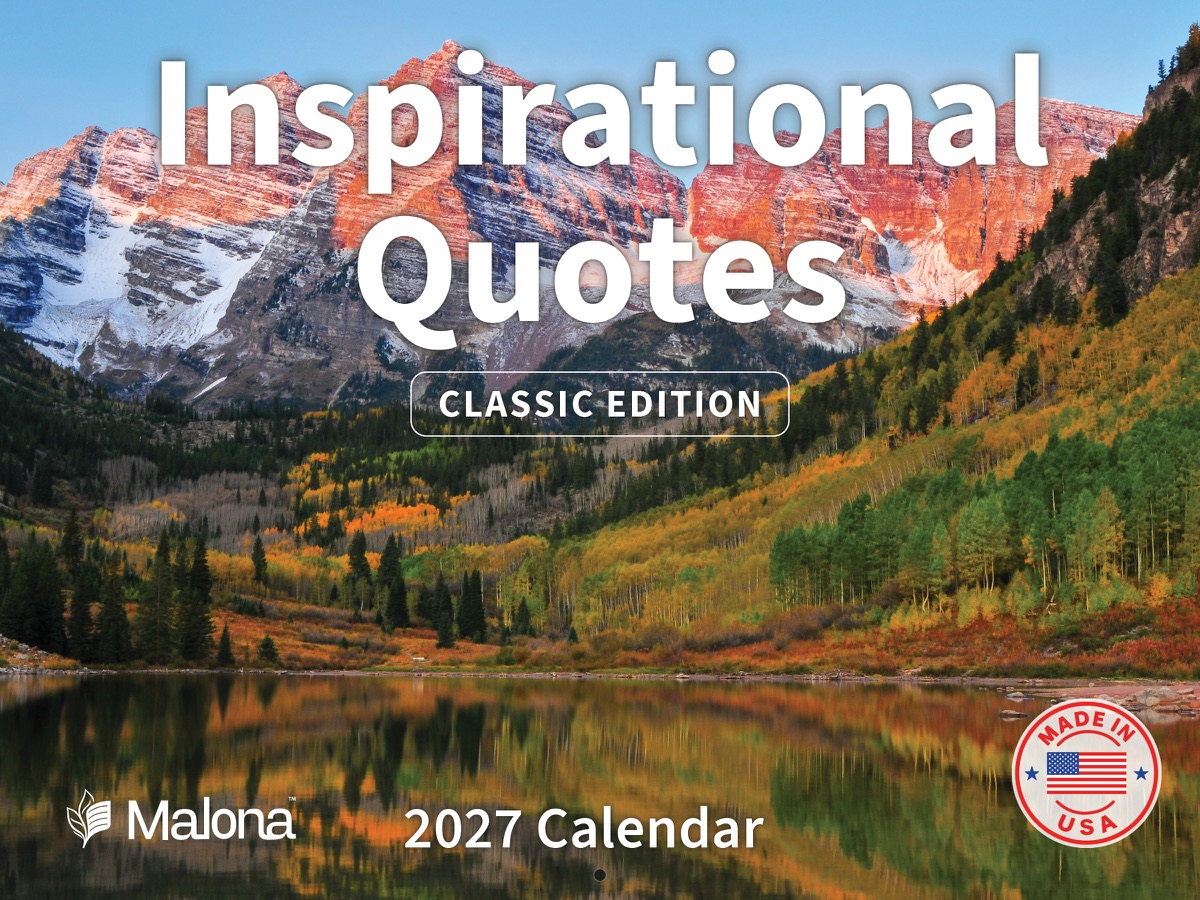 Front cover of the 2027 Malona Inspirational Quotes Classic Edition Calendar wall calendar