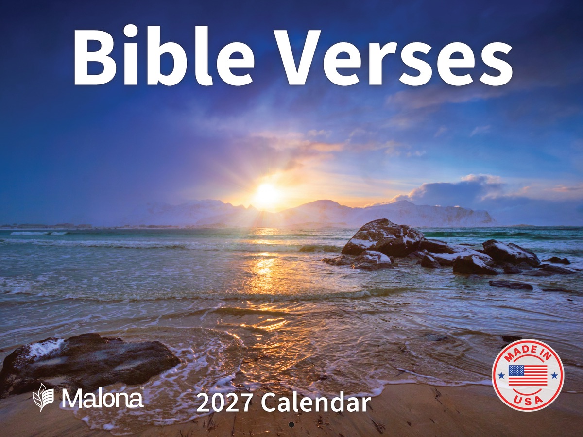 Front cover of the 2027 Malona Bible Verses Calendar wall calendar