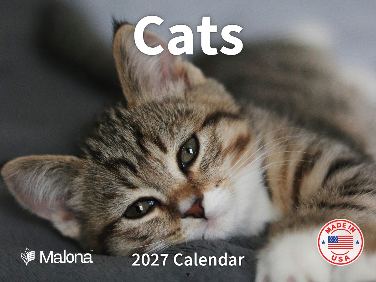 Front cover of the 2027 Malona Cats Calendar wall calendar
