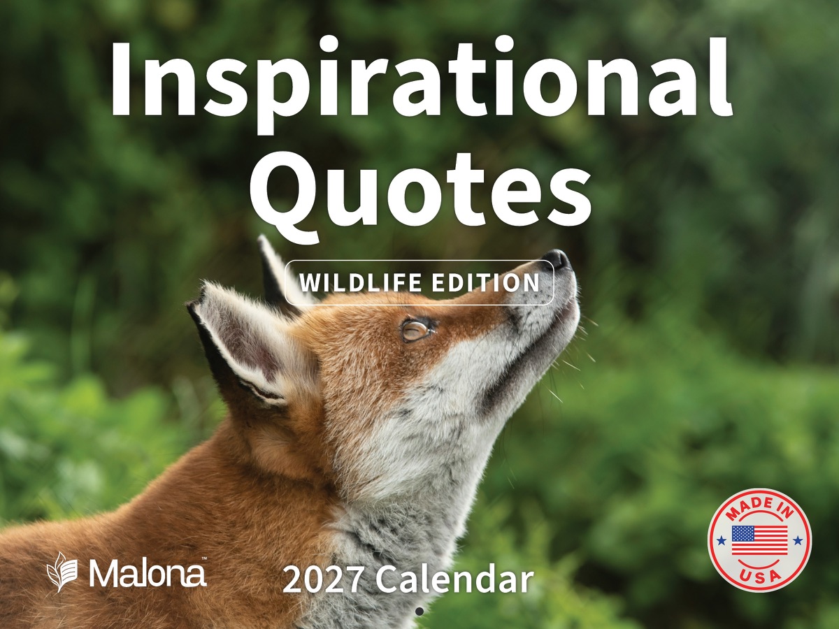 Front cover of the 2027 Malona Inspirational Quotes Wildlife Edition Calendar wall calendar
